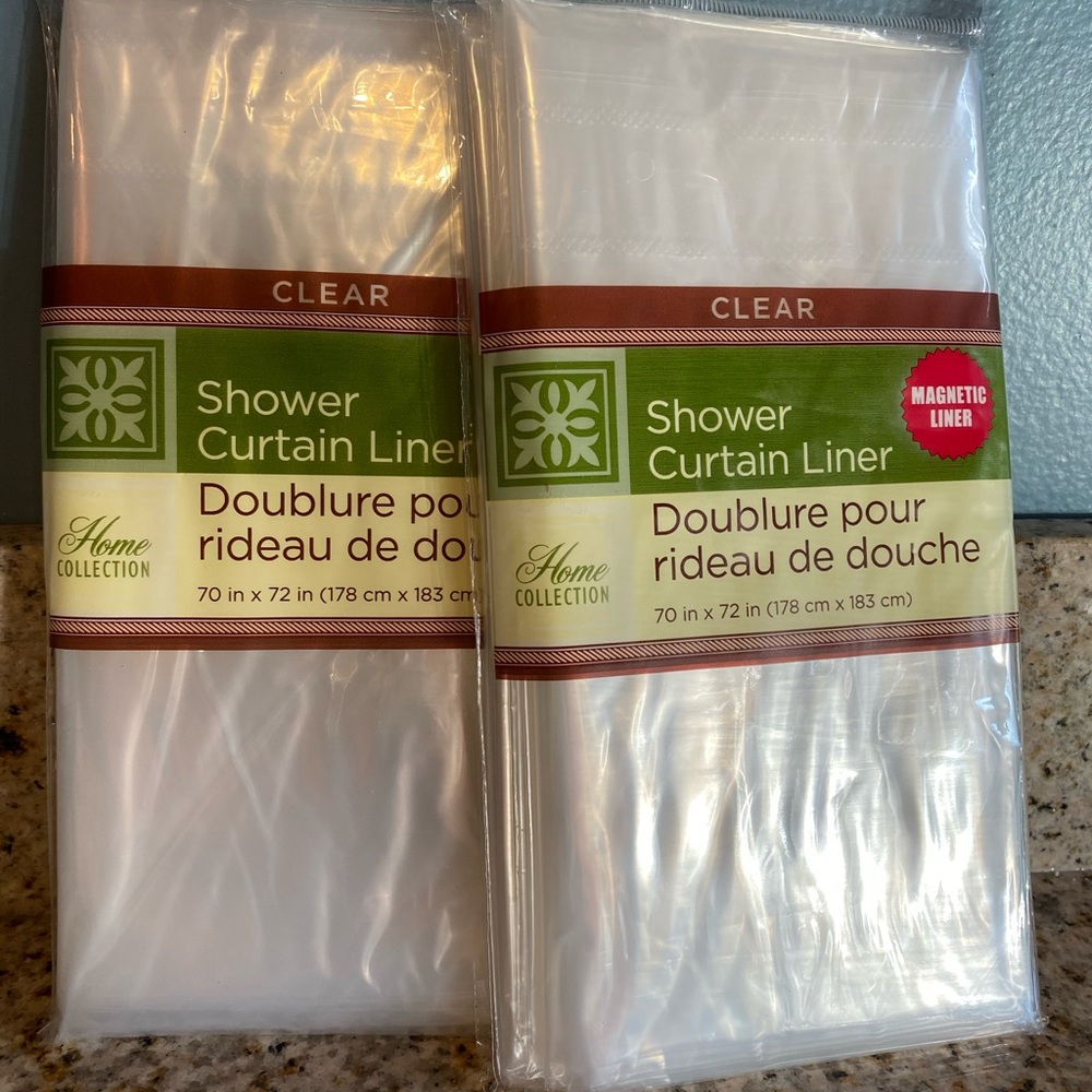 - - Set of two shower curtain liners clear